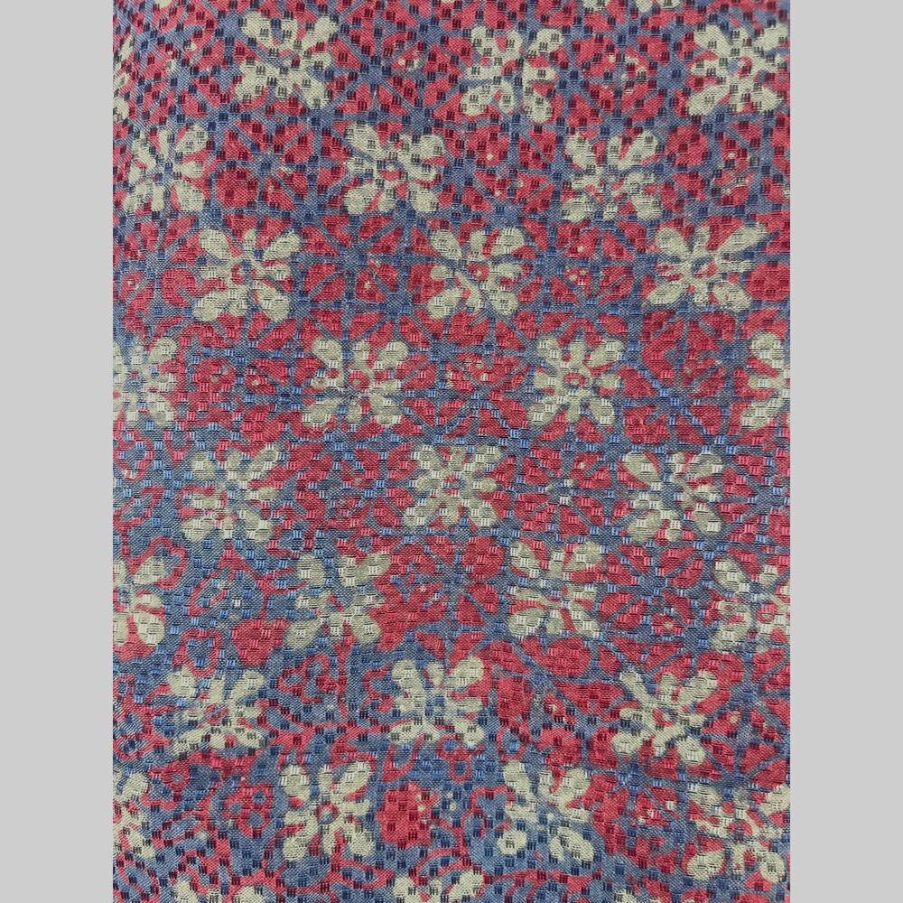 ALLURE Batik Shirt Men XXL Cotton Short Sleeve Geometric Floral Red White Blue - Picture 3 of 8